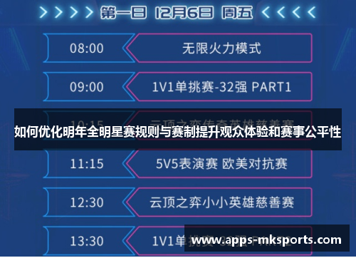如何优化明年全明星赛规则与赛制提升观众体验和赛事公平性