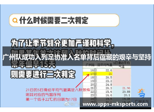 广州队成功入列足协准入名单背后蕴藏的艰辛与坚持